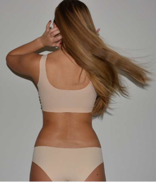 Beige bh utan sömmar och bygel