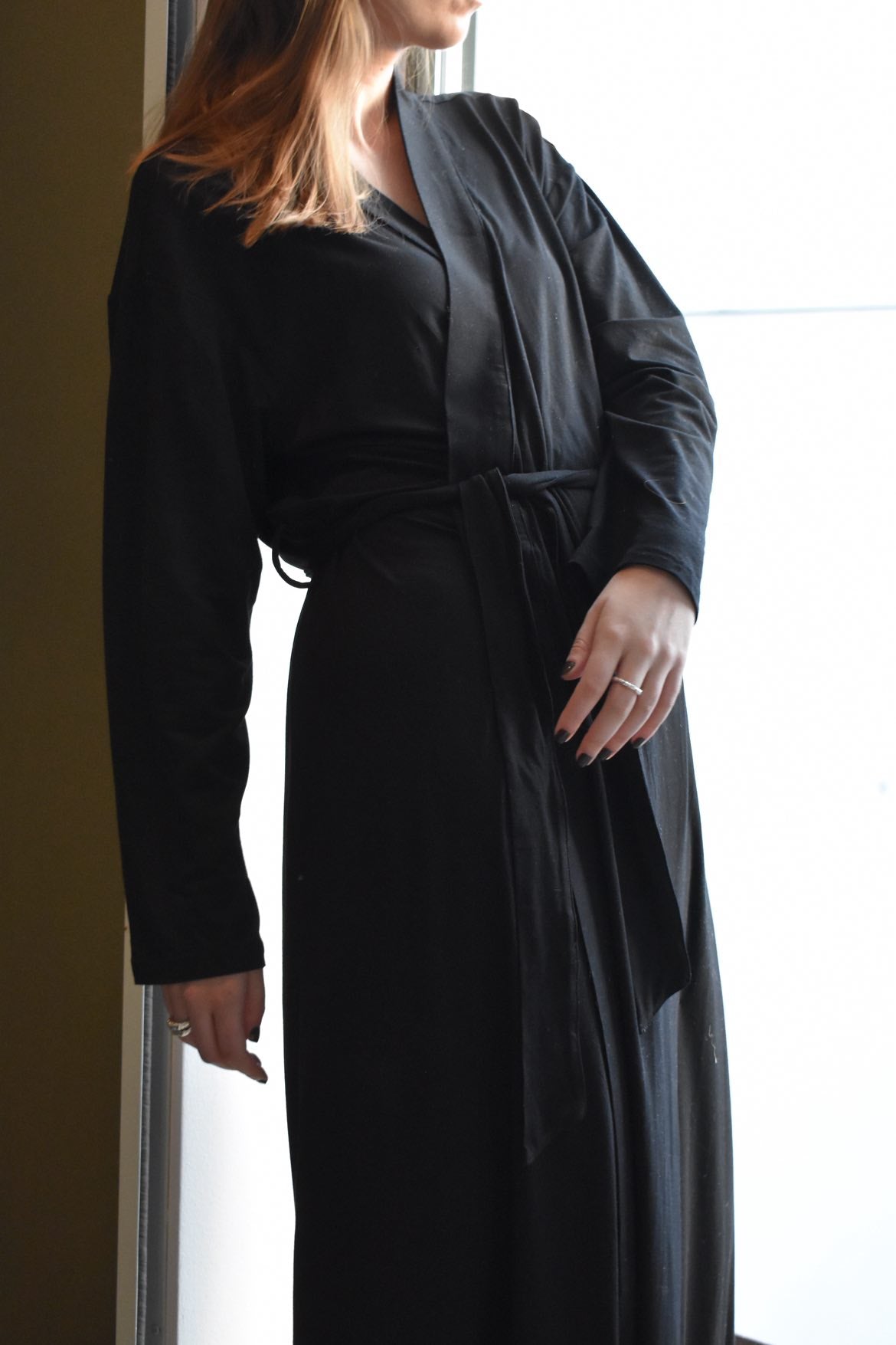 morgonrock lång svart 